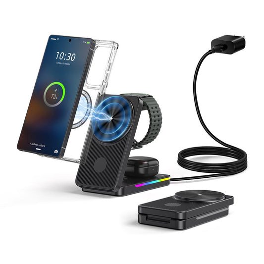 Elecdov CE06S 3-in-1 Wireless Charging Multi-functional Integrated Magnetic Charging Station