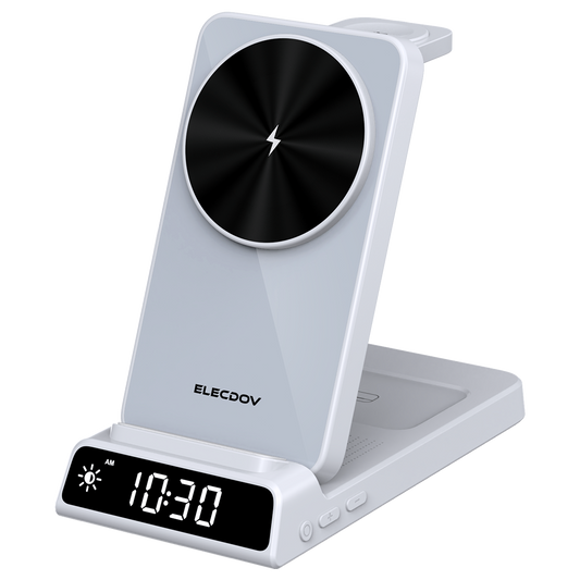 Magnetic Wireless Charger for Samsung, 3 in 1 Android Charging Station for Samsung Galaxy S26 Ultra/S25 Ultra/Z Fold/Flip 7, Foldable Charger for Samsung Galaxy Watch Ultra/8/7/Galaxy Buds4 (Gray)