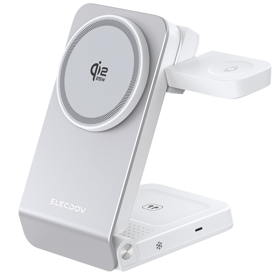 Wireless Charger for Samsung – Magnetic Qi2 Charger with Active Cooling, 3 in 1 Foldable Charging Station for Samsung Galaxy S26 Ultra, Galaxy Watch 8 & Buds4, for Android Devices, Desk & Nightstand