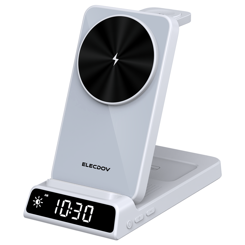 Magnetic Wireless Charger for Samsung, 3 in 1 Android Charging Station for Samsung Galaxy S26 Ultra/S25 Ultra/Z Fold/Flip 7, Foldable Charger for Samsung Galaxy Watch Ultra/8/7/Galaxy Buds4 (Gray)