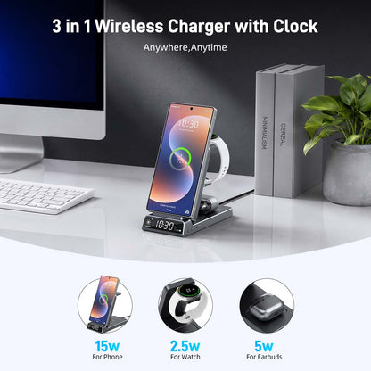Elecdov CE20F 3 In 1 Magnetic Charging 2x Speed ​​3-in-1 Wireless Charging