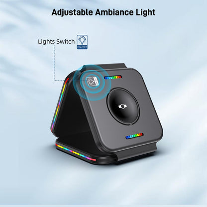 Elecdov F21 3 In 1 Foldable Wireless Charge Adjustable Ambiance Light