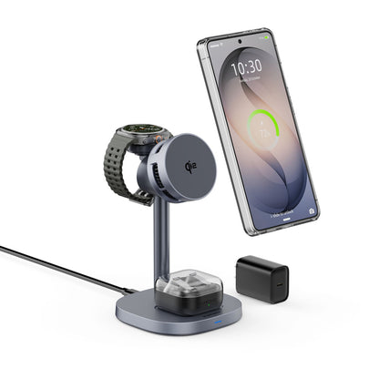 Elecdov W98S Samsung用3in1磁気充電ステーション Qi2認証充電器、充電プラグ付属