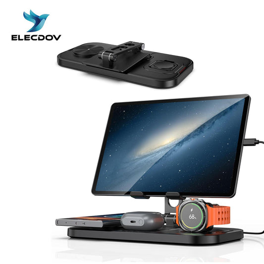 Apple iPhone、Watch、イヤホン、iPadなど複数のデバイスに対応した4in1ワイヤレス充電ステーション