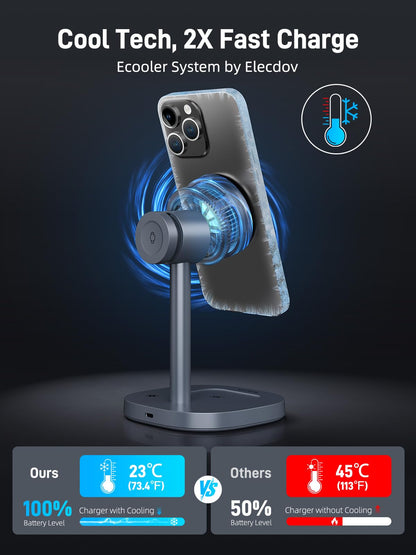 Elecdov製 Appleデバイス用磁気式Qi2ワイヤレス充電ステーション