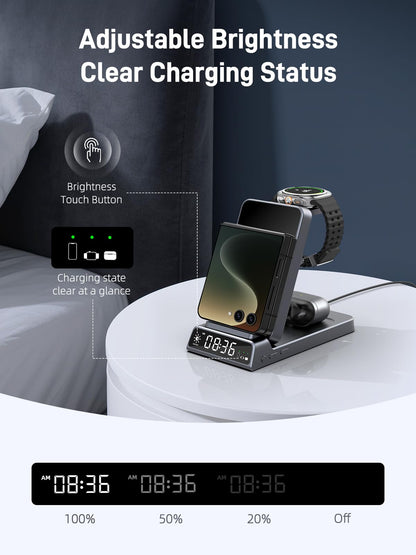 Elecdov 3 in 1 ワイヤレス充電器（Samsung Galaxy Z Flipシリーズ用） 