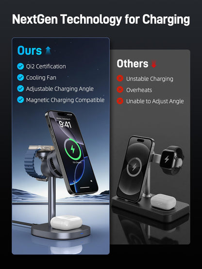 Elecdov製 Appleデバイス用磁気式Qi2ワイヤレス充電ステーション