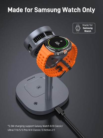 Elecdov 3 in 1 QI2 マグネット式充電ステーション（Samsung対応） 