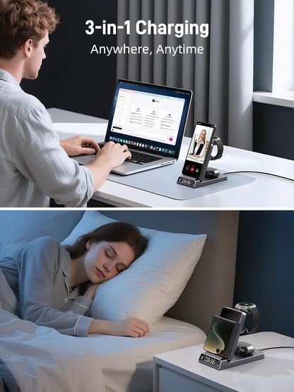 Elecdov 3 in 1 ワイヤレス充電器（Samsung Galaxy Z Flipシリーズ用） 