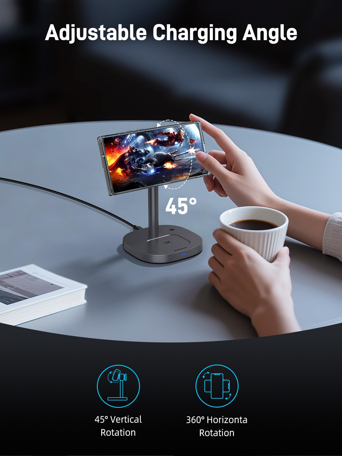 Elecdov 3 in 1 QI2 マグネット式充電ステーション（Samsung対応） 