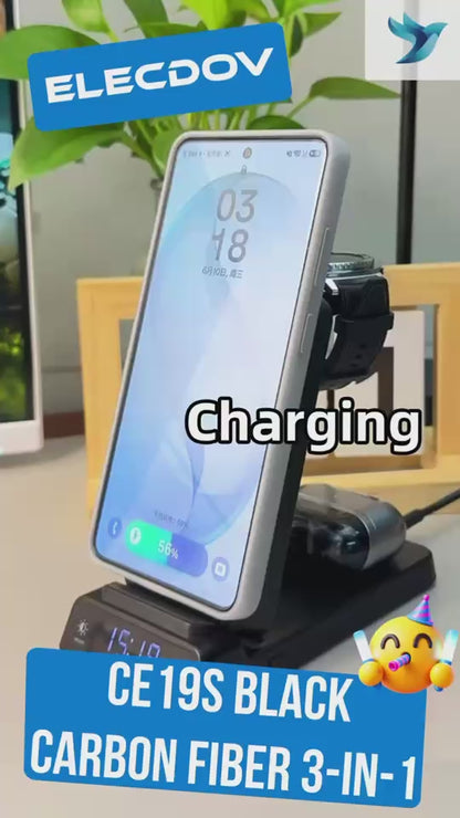Elecdov CE19S-CF Samsung用3-in-1磁気充電ステーション 充電プラグ付属